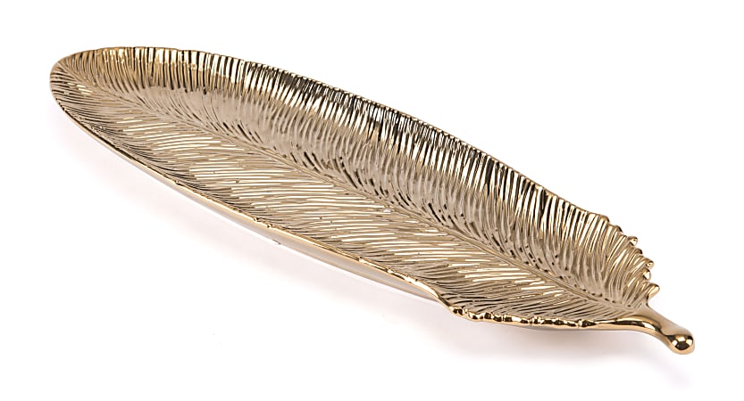 Zuo Modern Feather Tray, Large, Gold