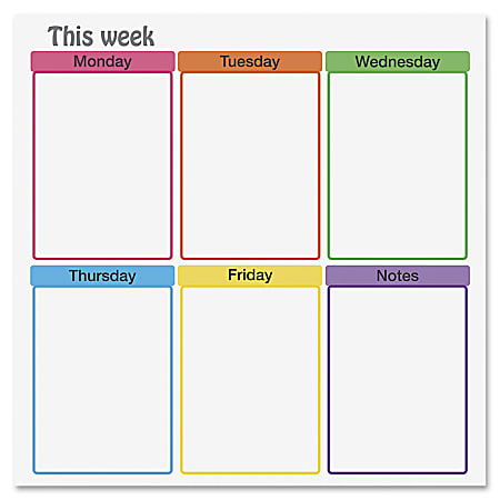 Flipside This Week Clinging Dry-Erase Film, 24" x 24", Assorted Colors