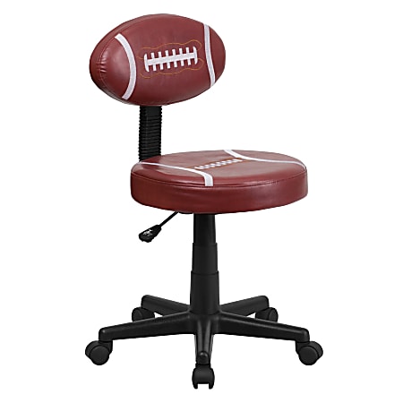 Flash Furniture Vinyl Low-Back Task Chair, Football, Brown/Black