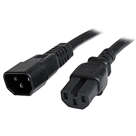 StarTech.com 6 ft 14 AWG Computer Power Cord - IEC C14 to IEC C15 - Connect a high-powered server to a Power Distribution Unit, for high-temperature equipment - c14 to c15 power cable - c14 to c15 power cord - c15 power cable -c15 power cord