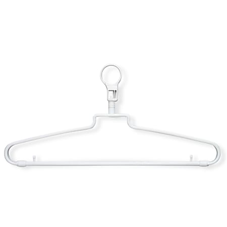 Honey-Can-Do Hotel-Style Hangers With Security Loops, 8 1/4"H x 1/2"W x 15 3/4"D, White, Pack Of 72
