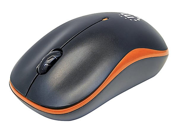 Manhattan Success Cordless Optical Mouse, Black/Orange, ICI179409