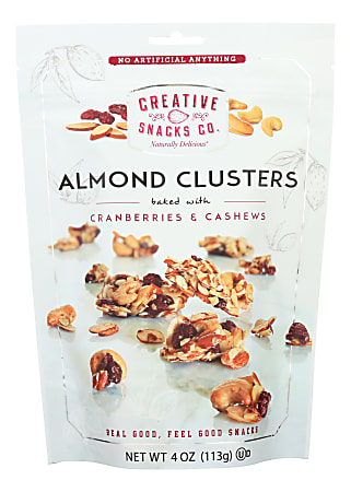 Creative Snacks Cranberry Cashew Almond Clusters, 4-Oz Bag