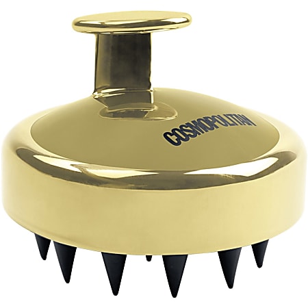 Cosmopolitan ABS Ergonomic Electroplated Wet/Dry Scalp Massager, 2-13/16", Gold