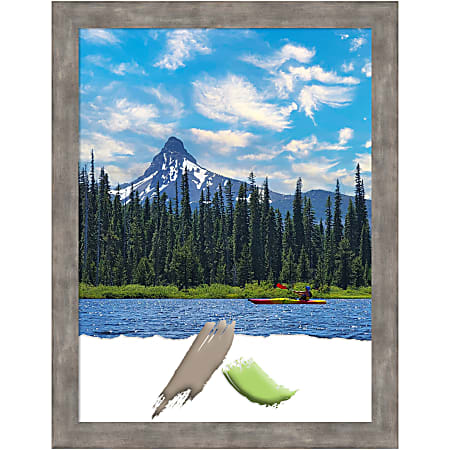 Amanti Art Marred Pewter Wood Picture Frame, 21" x 27", Matted For 18" x 24"