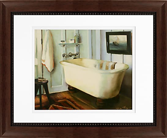 Timeless Frames Clayton Framed Bath Artwork, 11" x 14", Brown, Cape Cod Cottage Tub
