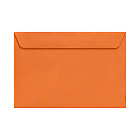 LUX Booklet 6" x 9" Envelopes, Gummed Seal, Mandarin Orange, Pack Of 50