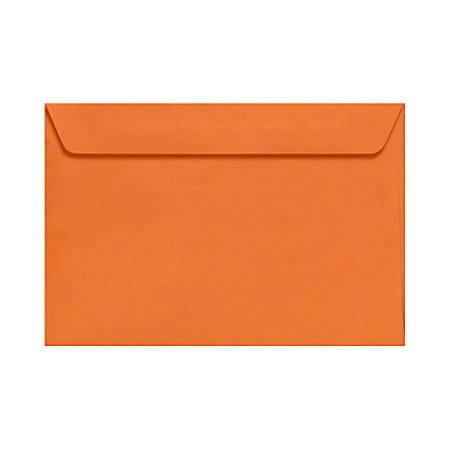 LUX Booklet 6" x 9" Envelopes, Gummed Seal, Mandarin Orange, Pack Of 50