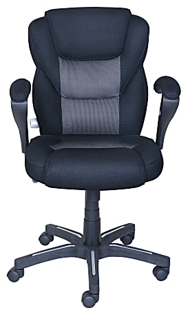 True Innovations Sport Mesh Mid Back Chair GrayBlack Office Depot