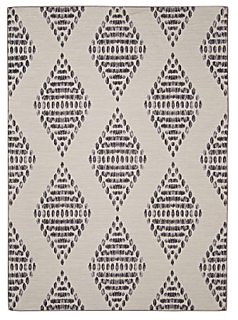 Linon Washable Outdoor Area Rug, Witmer, 3' x 5', Ivory/Brown
