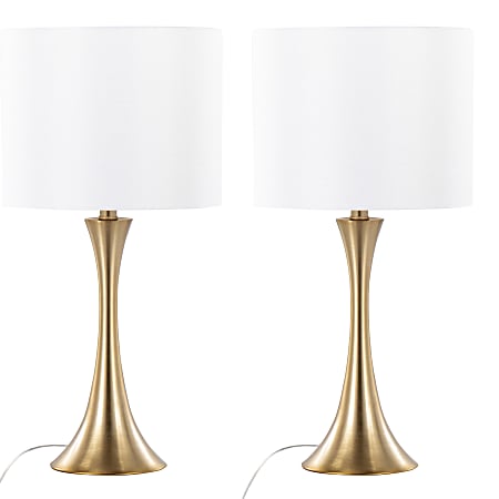 LumiSource Lenuxe Contemporary Table Lamps, 24-1/4”H, Turquoise Shade/Brushed Nickel Base, Set Of 4 Lamps