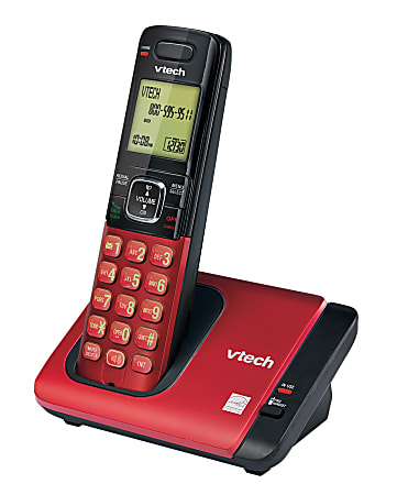 VTech DECT 6.0 Cordless Single Handset Phone with Caller ID/Call Waiting, Red