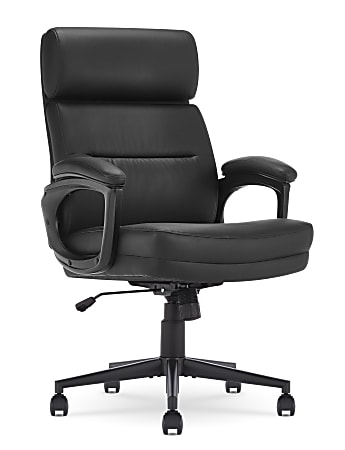 Serta Comfort Series Ergonomic Bonded Leather Mid-Back Executive Office Chair, Black