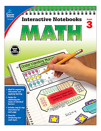 Carson-Dellosa Interactive Notebook For Math, Grade 3