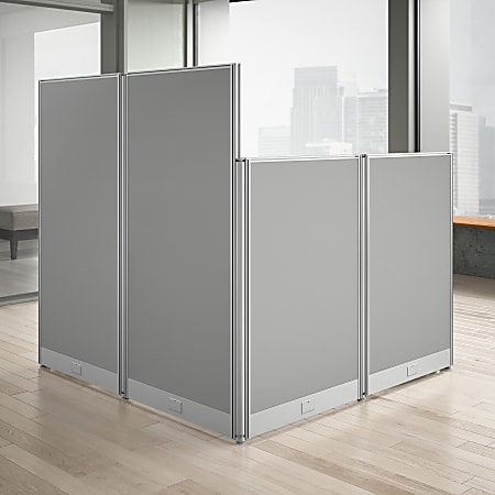 Bush Business Furniture Office in an Hour 65 W x 65 D L Shaped Cubicle Desk Pure White Standard Delivery