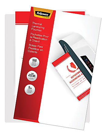 Fellowes&reg; Laminating Pouches, 5 Mil, Legal, 9" x 14-1/2", Pack Of 100 Pouches