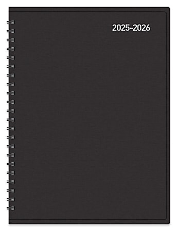 2025-2026 Office Depot® Brand 14-Month Weekly/Monthly Academic Planner, Vertical Format, 7-1/2" x 9", 30% Recycled, Black, July 2025 To August 2026
