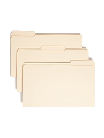 Smead® Reinforced Tab File Folders, Legal Size, 1/3 Cut, Manila, Box Of 100