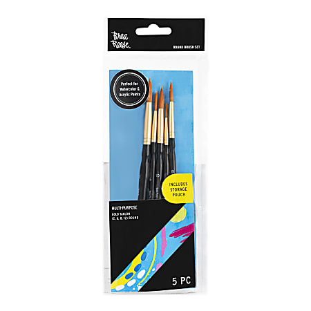 Brea Reese Round Paintbrush Set, Black, Set Of 5 Brushes