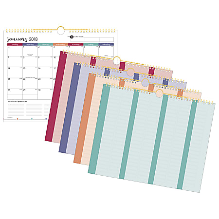 AT-A-GLANCE® Harmony Monthly Wall Calendar, 15" x 12", Multicolor, January to December 2018 (W6099-707-18)