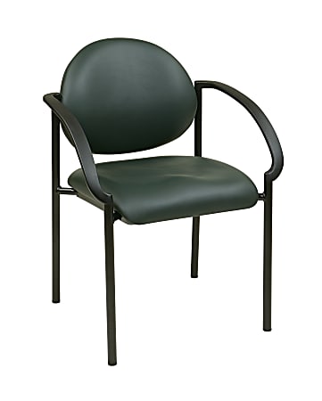 Office Star™ Work Smart Fabric Stack Chair With Arms, 33"H x 24 1/2"W x 24 1/4"D, Dark Green