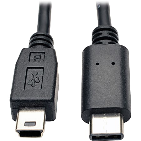 Tripp Lite USB 2.0 Hi-Speed Cable 5-Pin Mini-B to USB Type-C USB-C M/M 6ft, U040006MINI