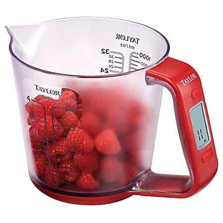Taylor 3890 Digital Scale with Measuring Cup - 6.60 lb / 3 kg Maximum Weight Capacity