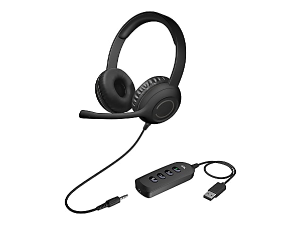 Cyber Acoustics Stereo Headset with USB & 3.5mm - Stereo - Mini-phone (3.5mm), USB Type A - Wired - 20 Hz to 20 kHz - AC5812