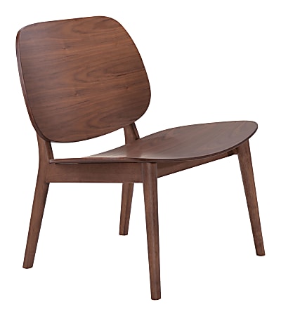 Zuo Modern Priest Rubberwood Accent Chair, Walnut