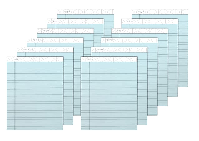 TOPS™ Prism+™ Color Writing Pads, 8 1/2" x 11 3/4", 100% Recycled, Legal Ruled, 25 Sheets, Blue, Pack Of 12 Pads