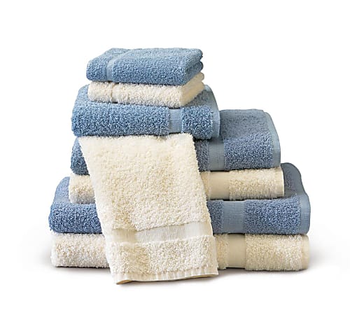 Medline Vibrance Cotton Bath Towels, 24" x 48", 7.75 Lb, Cream, Pack Of 12