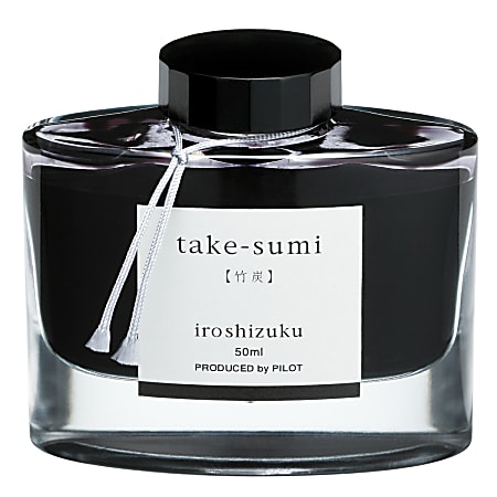 Pilot® Iroshizuku Fountain Pen Ink, Take-sumi Bamboo Charcoal Black, 50 mL Bottle