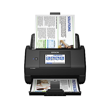 Epson® WorkForce® ES-580W Wireless Duplex Touchscreen Desktop Color Document Scanner with Auto Document Feeder