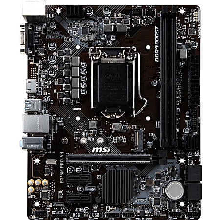 MSI B365M PRO-VH Desktop Motherboard - Intel B365 Chipset - Socket H4 LGA-1151 - Micro ATX - 32 GB DDR4 SDRAM Maximum RAM - DIMM, UDIMM - 2 x Memory Slots - Gigabit Ethernet - HDMI - 6 x SATA Interfaces