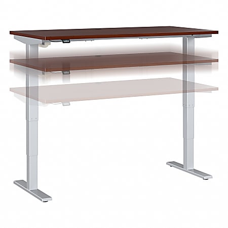 Move 40 Series by Bush Business Furniture Electric Height-Adjustable Standing Desk, 60" x 30", Hansen Cherry/Cool Gray Metallic, Standard Delivery