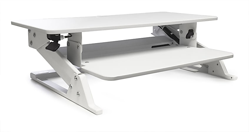 Alba Move HOP! Sit-To-Stand Adjustable Desk Riser, White