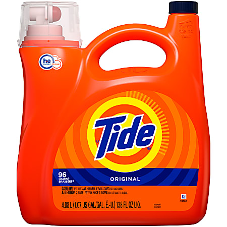 Tide HE Turbo Clean Liquid Laundry Detergent, Original Scent, 138 Oz