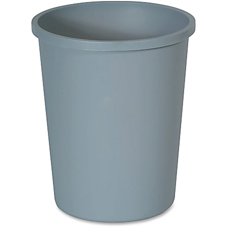 Rubbermaid Commercial Untouchable 11-Gallon Waste Container - 11 gal Capacity - Round - Crack Resistant, Durable - 18.8" Height x 15.8" Diameter - Plastic - Gray - 1 Each