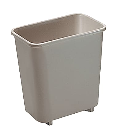 Rubbermaid Commercial Deskside Plastic Wastebasket, Rectangular, 2 Gallon, Beige