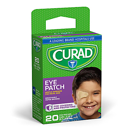 CURAD® Eye Patches, Tan, 20 Patches Per Box, Case Of 24 Boxes