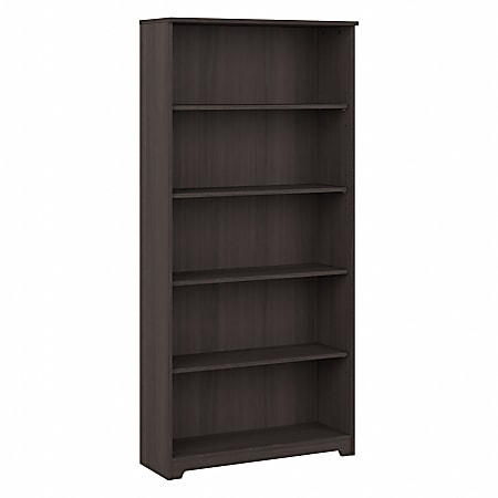 Bush Business Furniture Cabot 67"H 5-Shelf Bookcase, Heather Gray, Standard Delivery