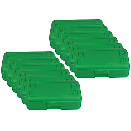 Romanoff Pencil Boxes, 2-1/2”H x 8-1/2”W x 5-1/2”D, Green, Pack Of 12 Boxes