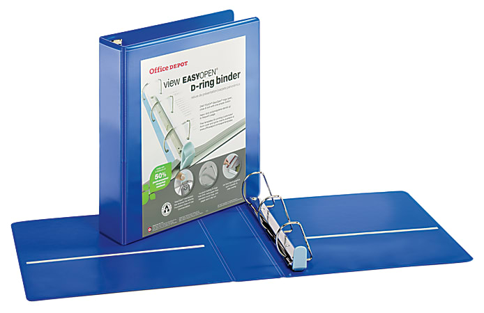 Office Depot® Brand EverBind View Binder With One-Touch EasyOpen Locking D-Ring 1 Rings Black Smoke 