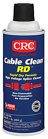 CRC Cable Clean® RD™ High Voltage Splice Cleaners, 16 Oz Can, Case Of 12