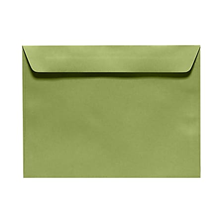 LUX Booklet 9" x 12" Envelopes, Gummed Seal, Avocado Green, Pack Of 500