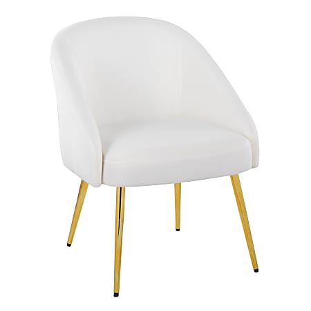 LumiSource Shiraz Glam Chair, White/Gold