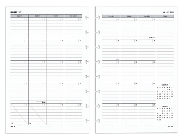 TUL Discbound Notebook Refill Pages and Monthly Planner Refills