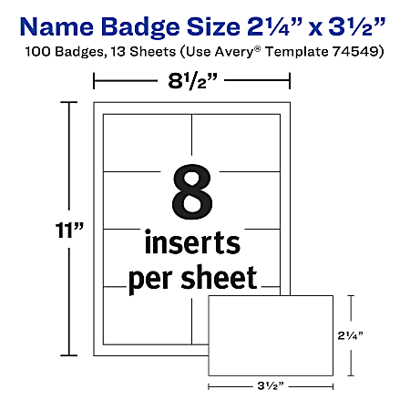 Avery Customizable Name Badges With Pins 74549 2 14 x 3 12 Clear Name ...