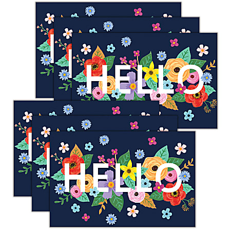 Teacher Created Resources Postcards, 4" x 6", Wildflowers Hello, 30 Postcards Per Pack, Bundle Of 6 Packs