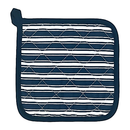 Better Houseware Striped Pot Holder, 7" x 7", Black